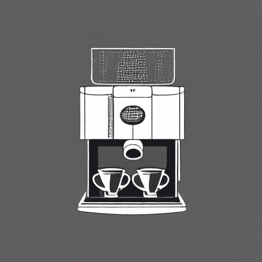 AI generated: Design sketch of a coffee machine hand product on an all white background