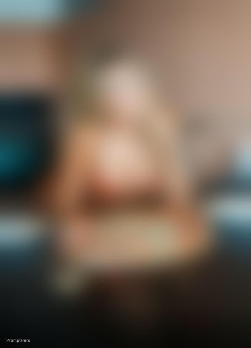 AI generated: Cuisine, A smiling woman wears a dress made of pizza as she lays on a table, rich deep colors, intri...