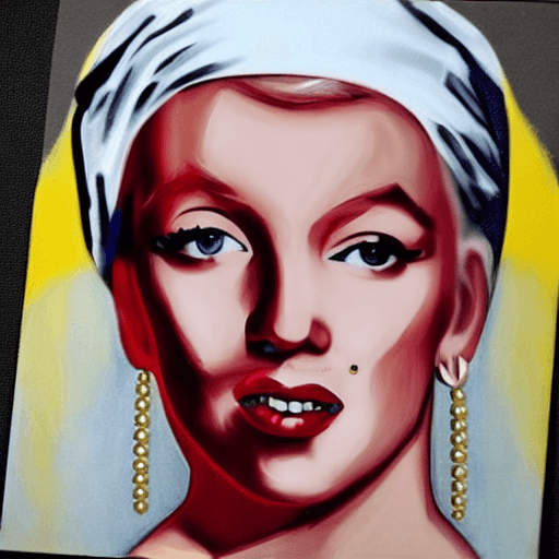 AI generated: marilyn monroe inspired by The girl with a pearl earring