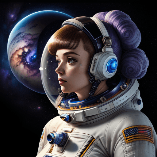 AI generated: woman in a space suit| character portrait| space art| retro-futuristic armor| high detailed official...
