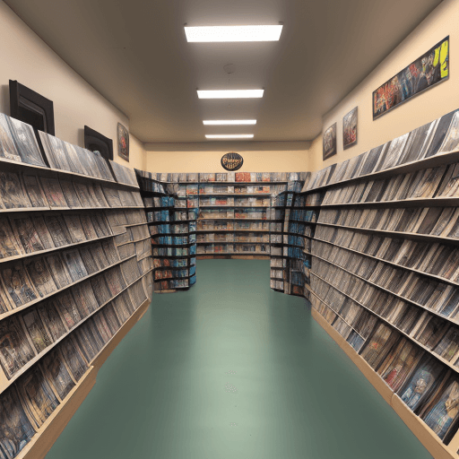 AI generated: Logo for comics store. It is a picture