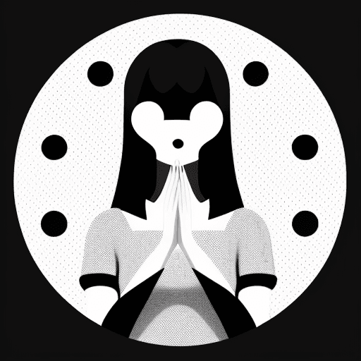 AI generated: a white dotted dots forming the shape of an girl with her hands in her face, flat design, vector ill...
