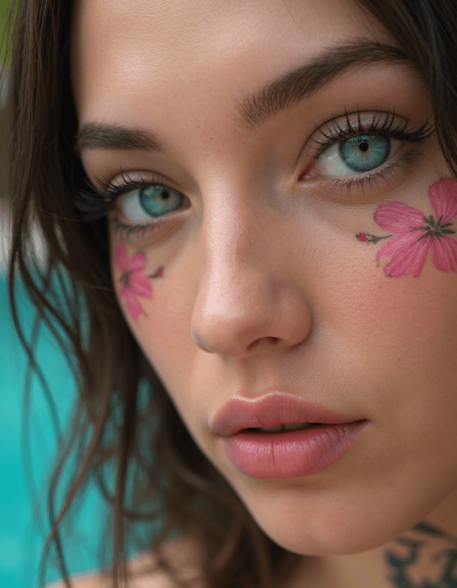 AI generated: Hyperrealism, extreme close-up Portrait of a beautiful, stunning unique female character. She has la...