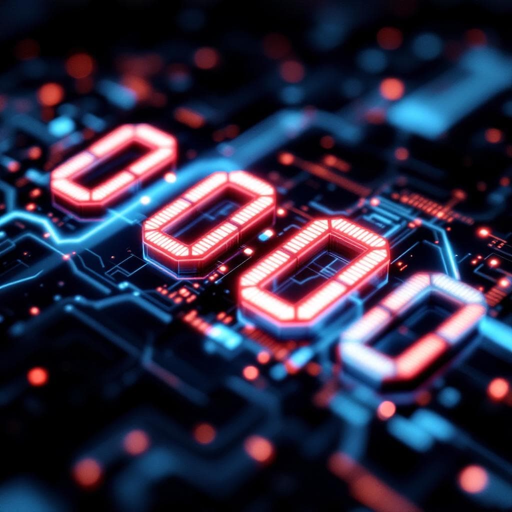 AI generated: 3D macro of digital timer hitting 00:00, sleek futuristic style, LED glow – countdown moment visual