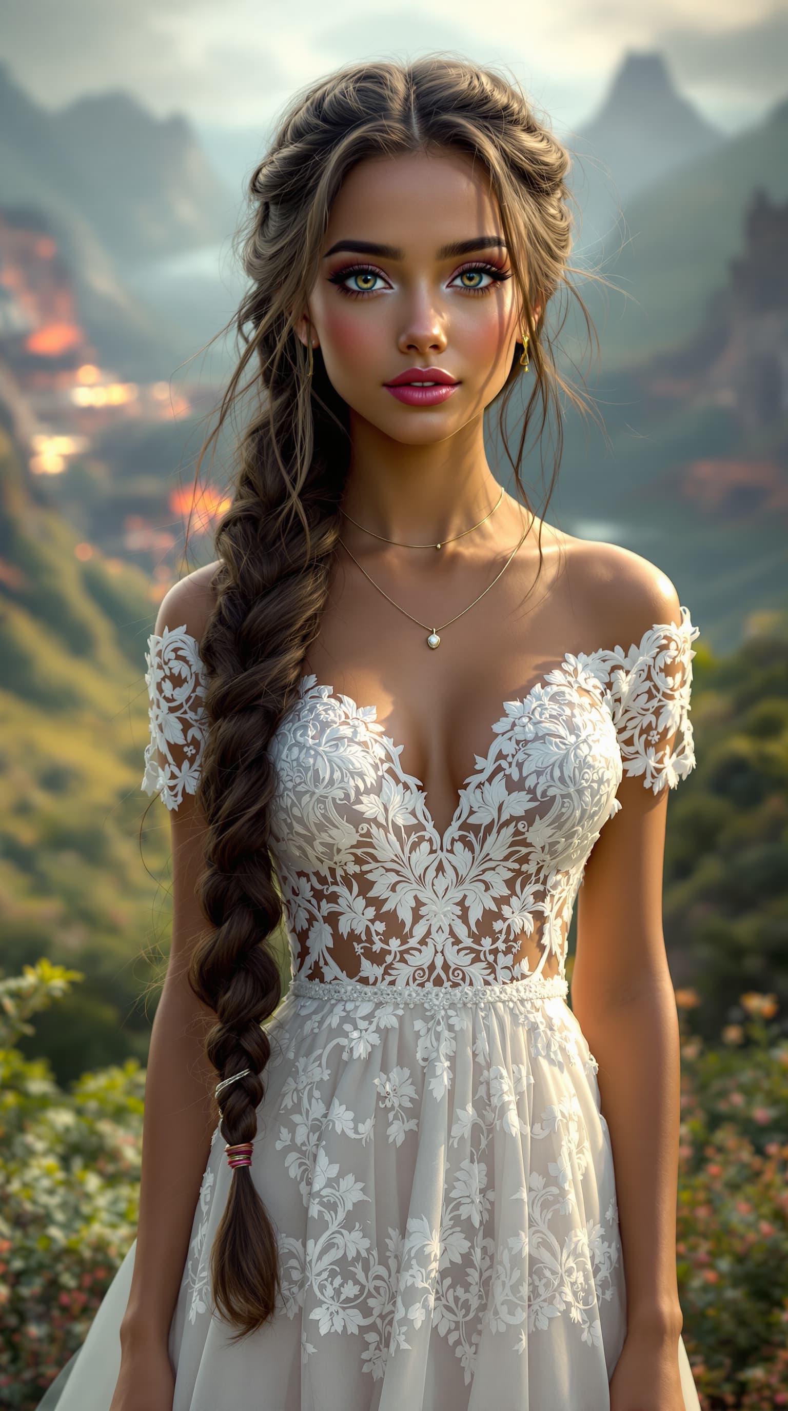 AI generated: A professional photograph showcasing Sarah, the most beautiful seventh-grade girl in the world, rend...