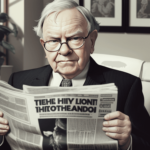 AI generated: mega realistic warren buffet reading newspaper, with tattoos, mid body, 8k, f/1. 8, global illuminat...