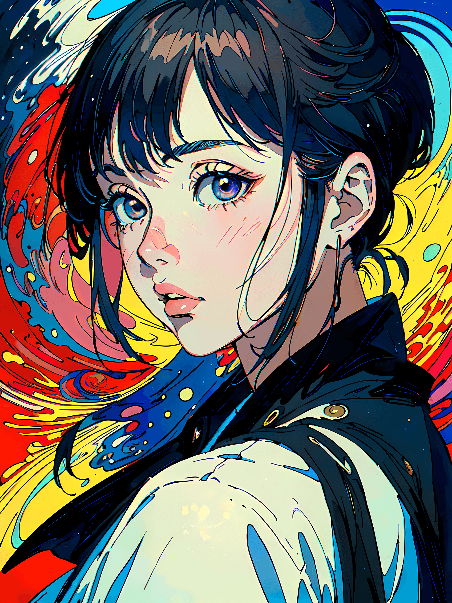 AI generated: (masterpiece of the highest quality:1.4),perfect blue depicted with artistic brilliance (by junji it...