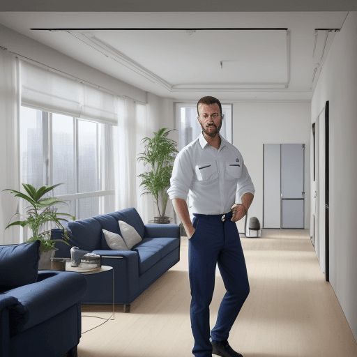 AI generated: Hyper realistic a maintenance technician who is wear a white shirt and navy blue trousers standing a...
