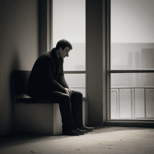 AI generated: man sitting alone
