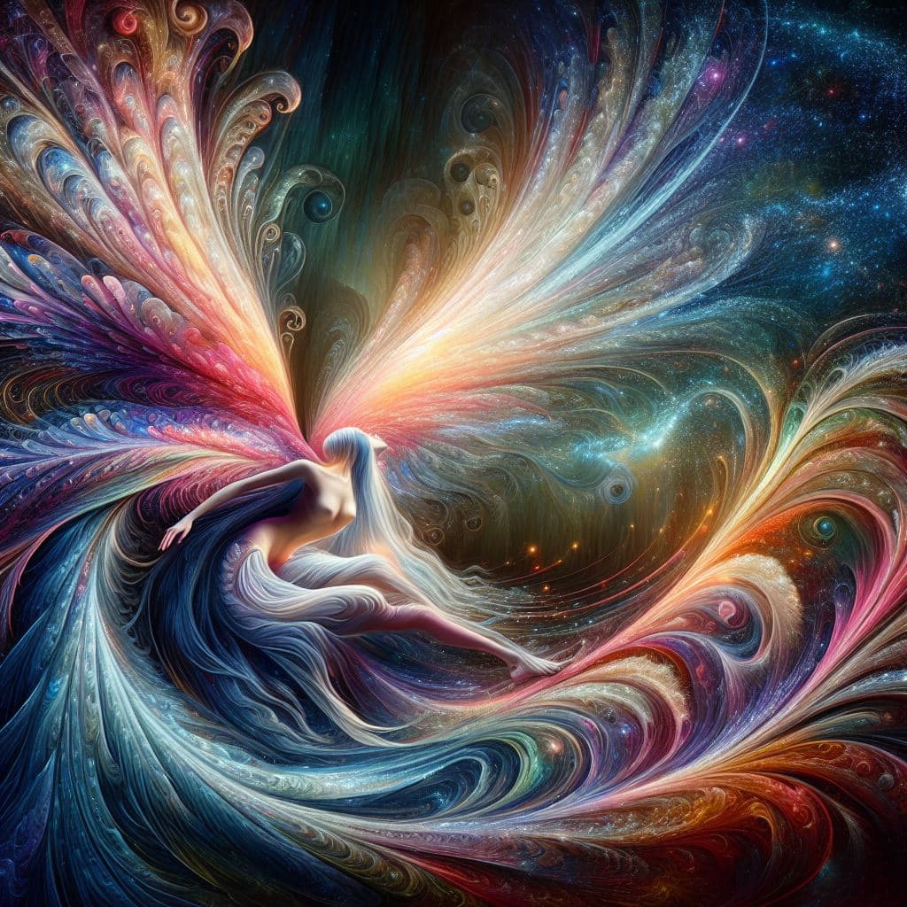 AI generated: a wonderful fantasy creature that has made the transition to a new level of existence, fantasy, ultr...