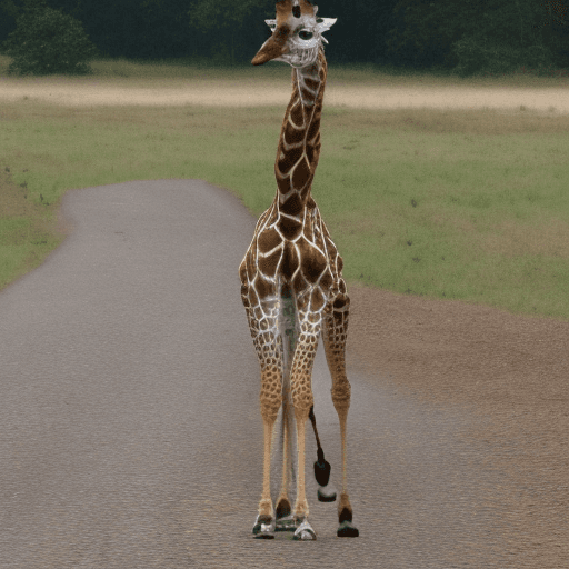 AI generated: giraffe driving a car