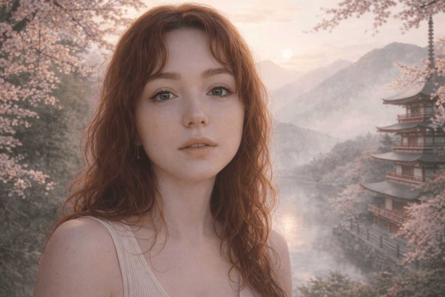AI generated: Create a highly detailed portrait of a young woman, using the facial features from the provided phot...