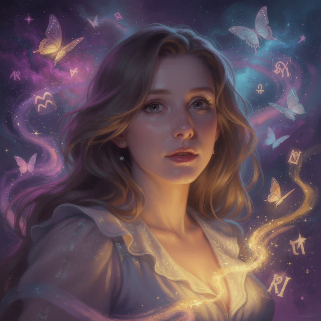 AI generated: soft glowing skin, slow flowing fabric, subtle curves, romantic lighting A captivating fantasy portr...