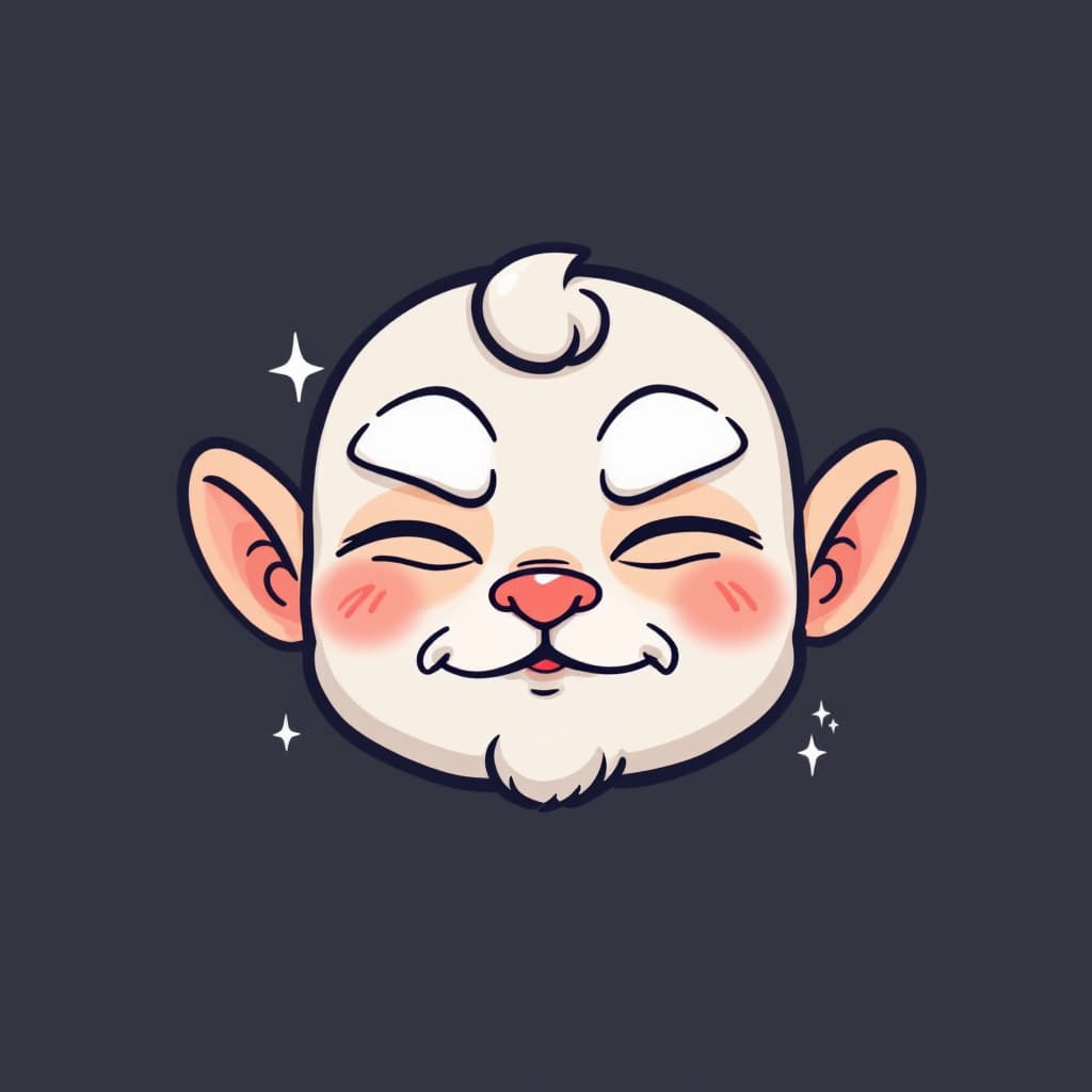 AI generated: Draw a cute Q version of Mazu. Cute face. The corners of his mouth were slightly raised, his express...