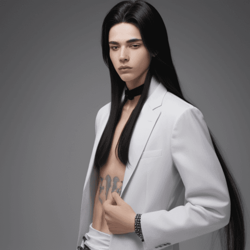 AI generated: An androgynous boy woth long hair