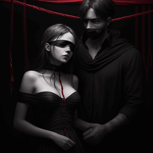 AI generated: imagine Creates an artistic illustration in a dark and expressive style. It shows an intimate scene ...