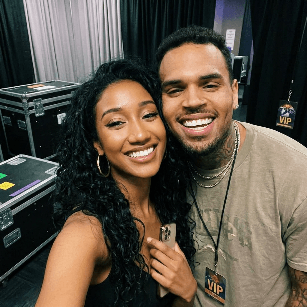AI generated: Meeting Chris Brown backstage 