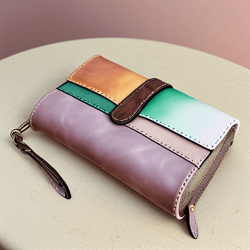 AI generated: photo of a realistic luxury purse, leather and canvas, unique, out of the box, pastel colors 