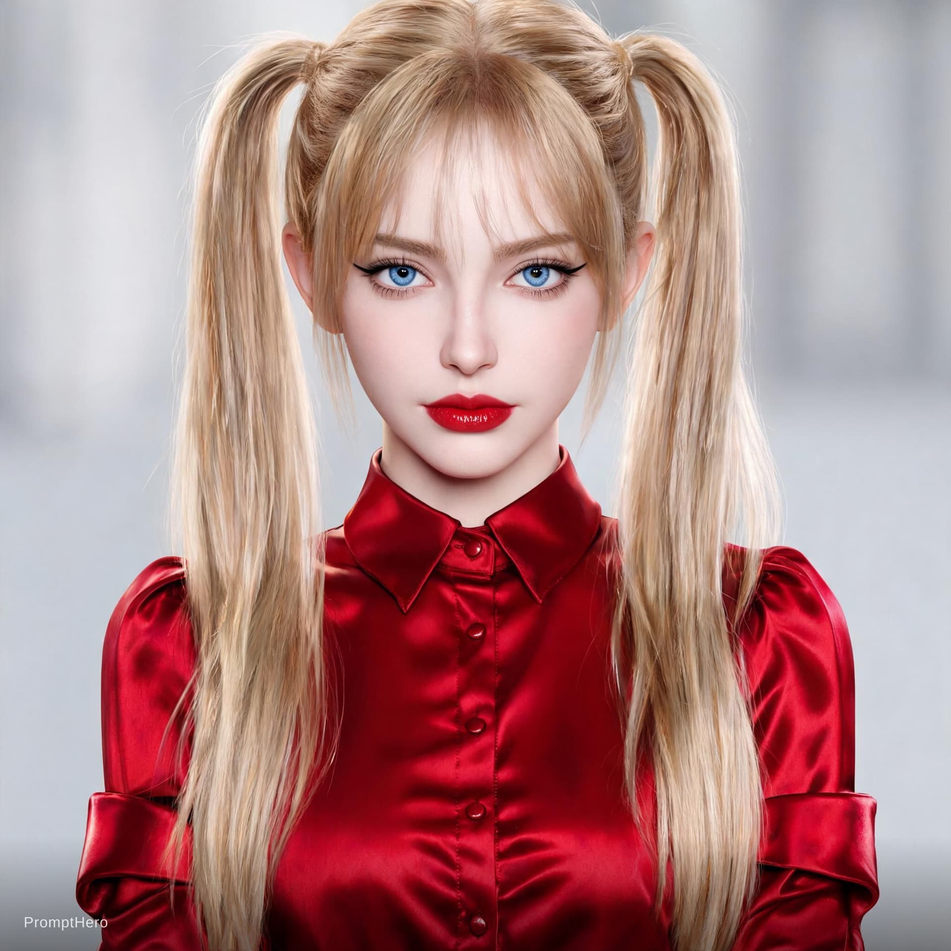 AI generated: Generate an original woman, not a real person. Heart-shaped face, high cheekbones, fox-like almond b...