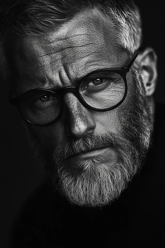 AI generated: A Cinematic Black and White Studio Fine Art Cinematic Portrait of Emotions