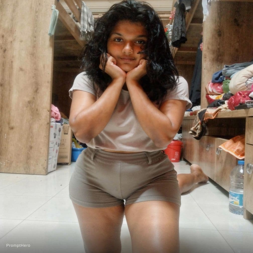 AI generated: Slim stomach, in bra and panty hot sexy look