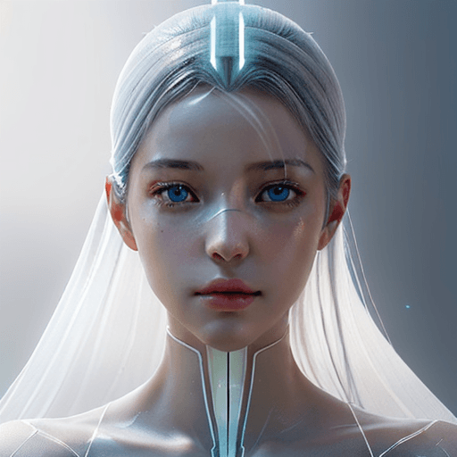AI generated: ethereal and clean portrait of a female character Unreal Engine 5, pristine glass-like skin quality,...