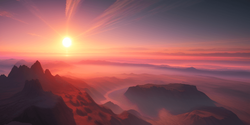 AI generated: World coming up over the horizon like a sunrise, free flowing energy, high definition 4k HDR unreal ...