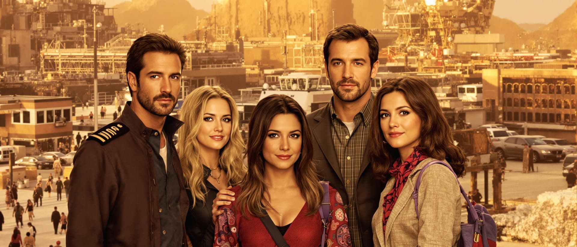 AI generated: The cast of the T.V. show Firefly, starring David Schwimmer as Captain Mal Reynolds, Jennifer Anisto...