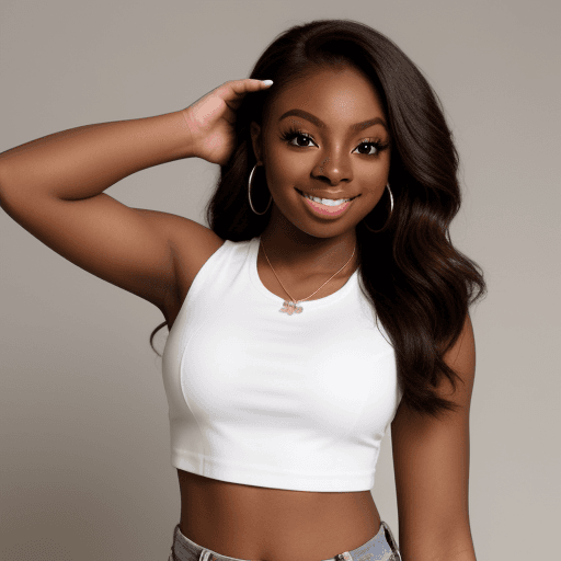 AI generated: coco jones, crop top, cute