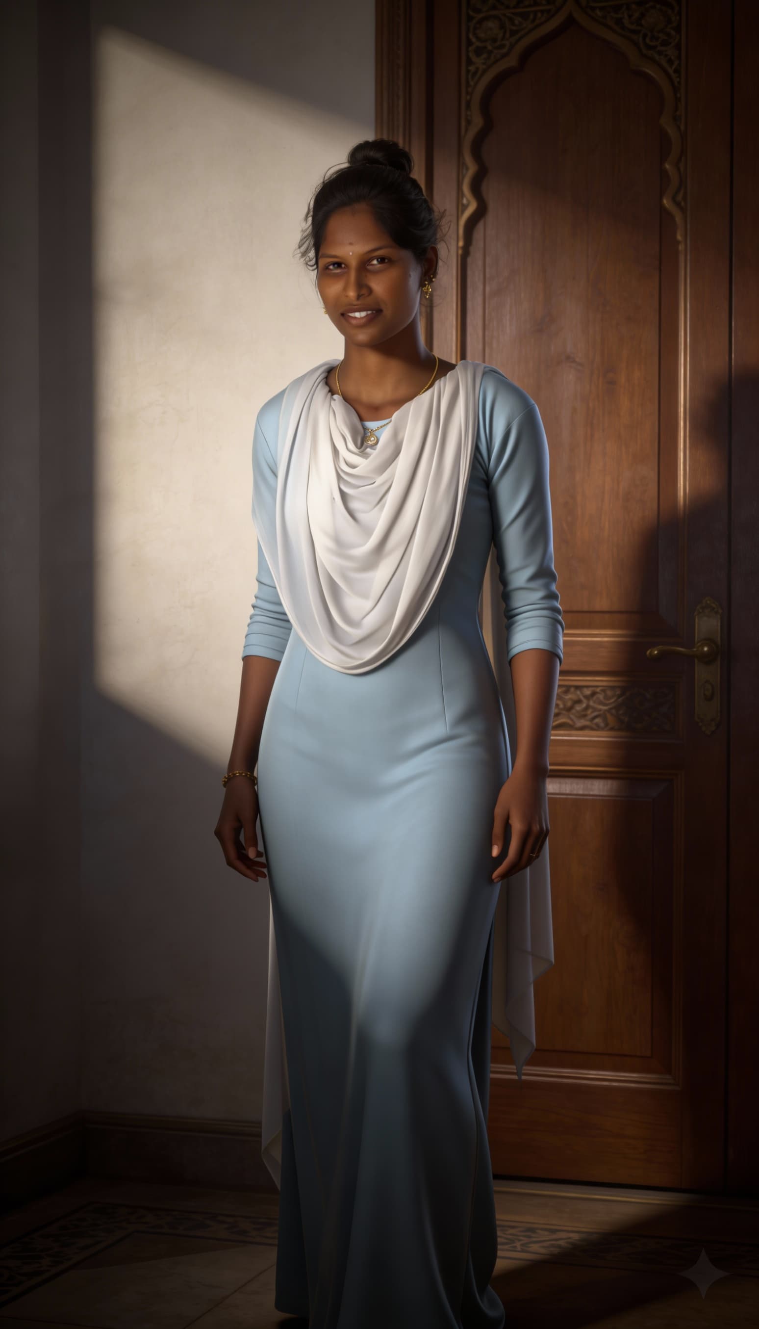 AI generated: oriental(arab:1.2) woman, (chiaroscuro:1.2) modelshoot style, (extremely detailed CG unity 8k wallpa...