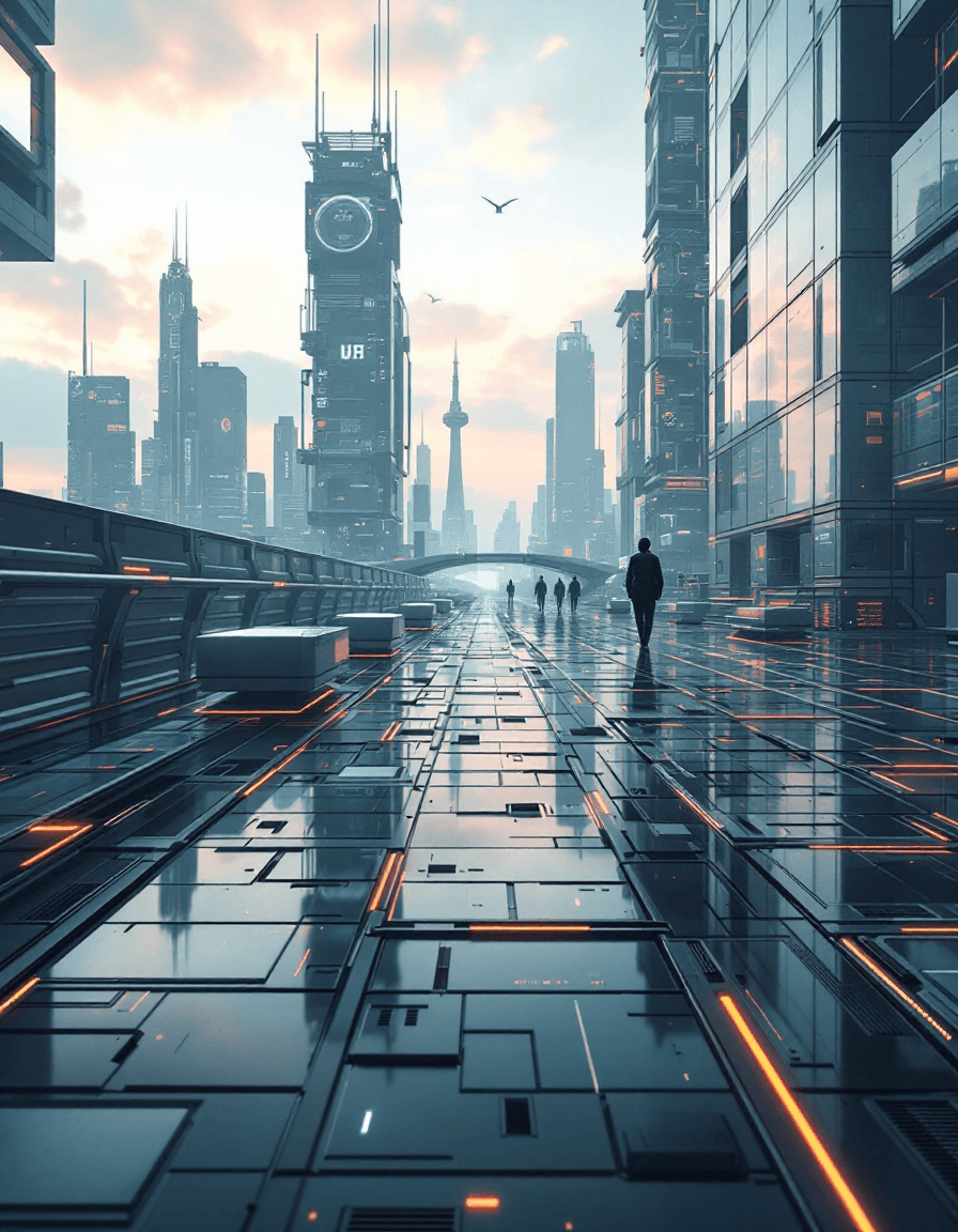 AI generated: A random strange image of a futuristic scenario in the style of Futuristic Grid Aesthetics