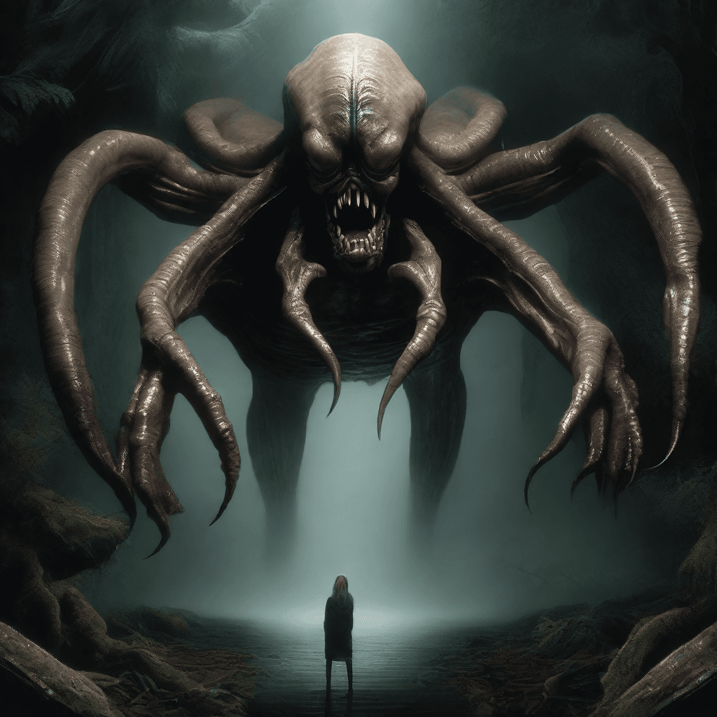 AI generated: photorealistic [the thing:alien:0.5] multi-limbed, sharp jawed alien  creature from your nightmares,...