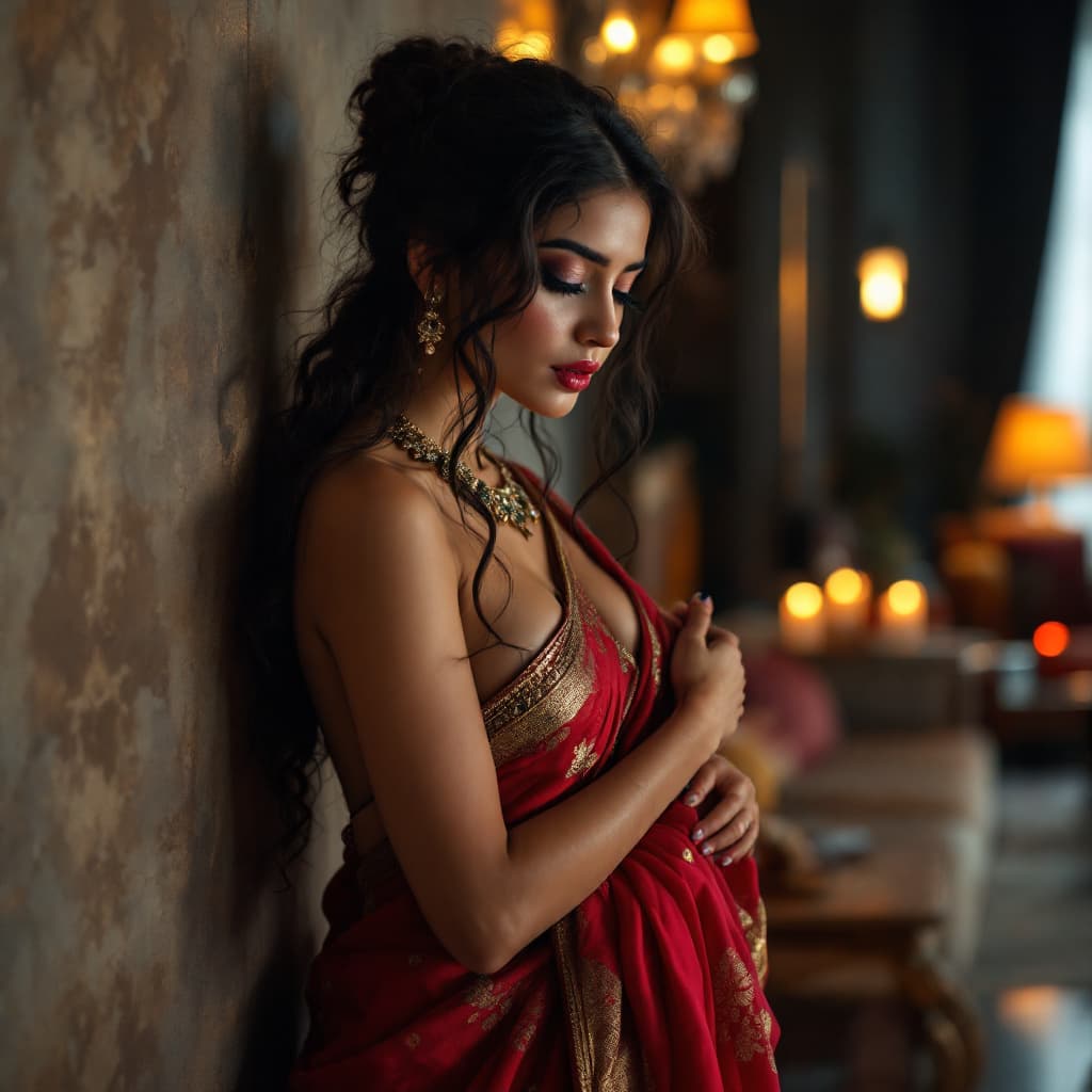 AI generated: full body view  of most beautiful european girl as most beautiful indian girl, most beautiful girl i...