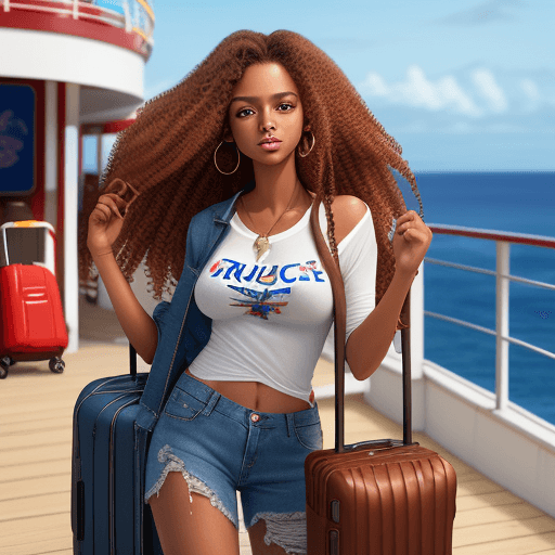 AI generated: create an extremely beautiful tall caramel skinned middle-aged chibi woman with long wavy brown hair...