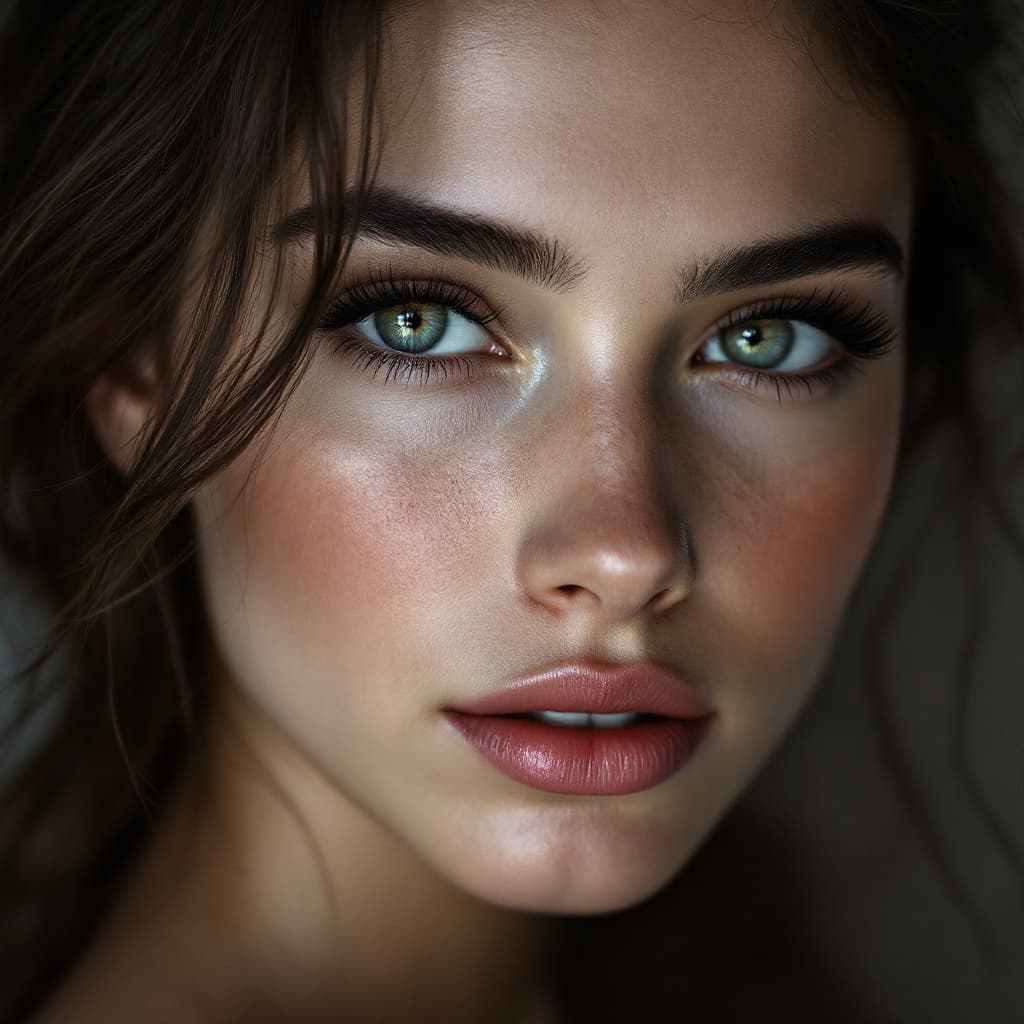 AI generated: Crea un retrato hiperrealista de una mujer joven con rasgos detallados y expresión natural. Su piel ...
