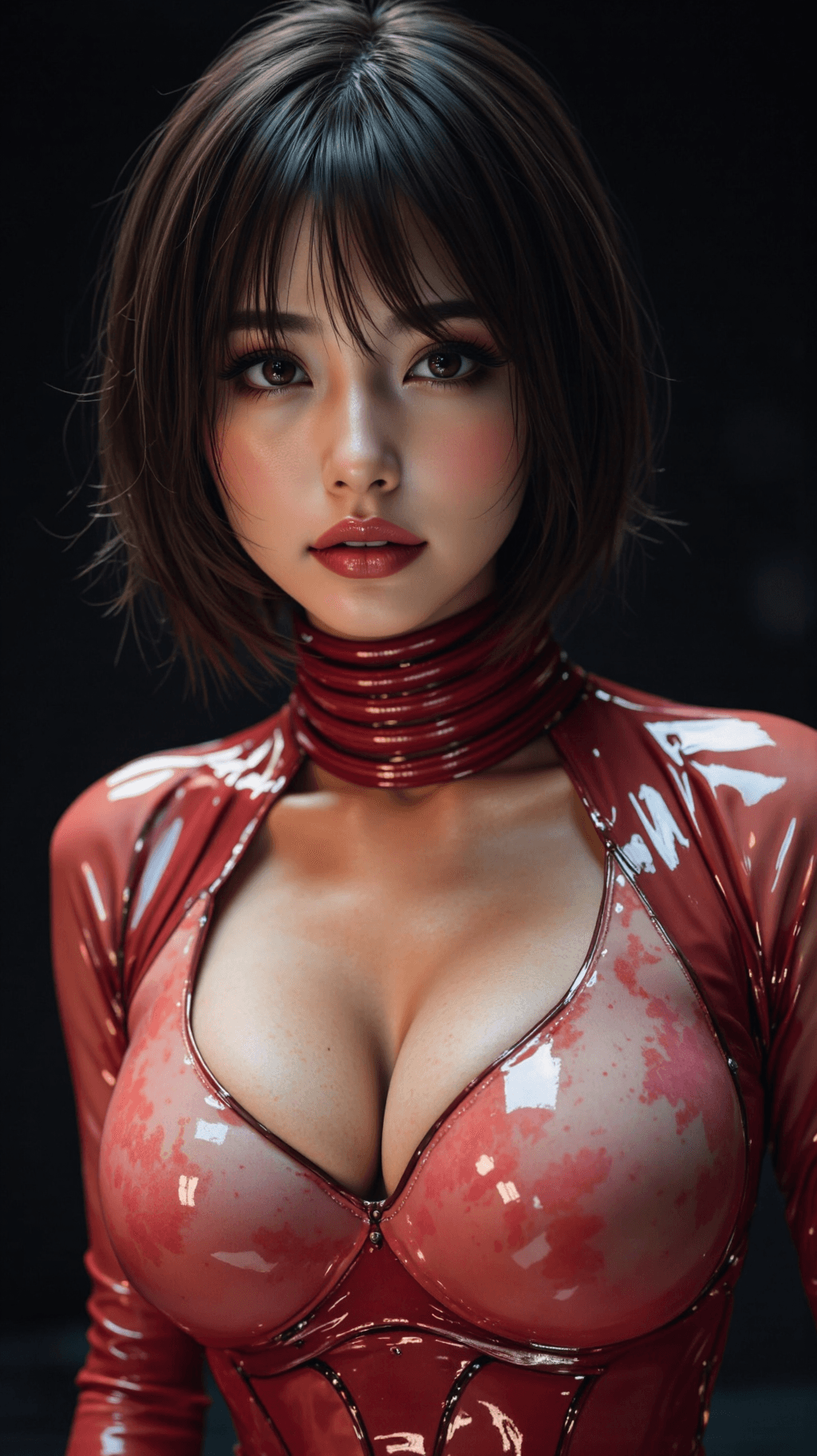 AI generated: A hyperrealistic, ultra-detailed, and cinematic high-fashion portrait of a stunning futuristic woman...