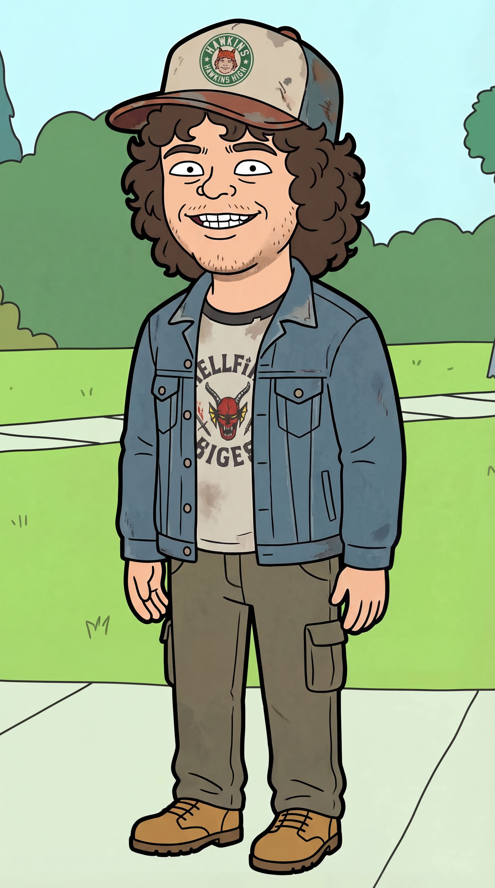 AI generated: Make Dustin from Stranger Things look like from season 5 older 19 year old or 20 year old age.