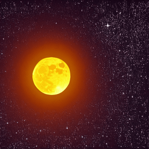 AI generated: Portrait de la lune brillante au milieu des étoiles brillantes, éclairage cinématographique, Artstat...