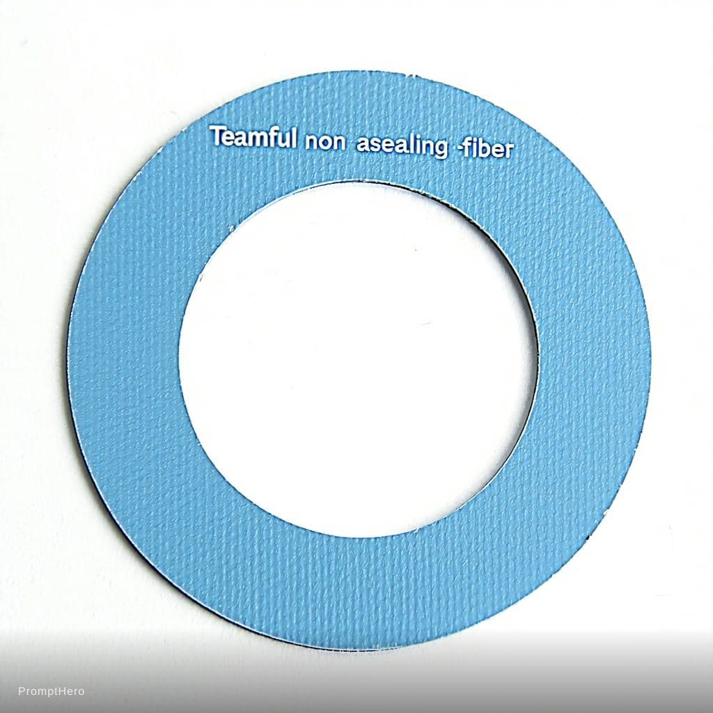 AI generated: 
Professional product photography, circular ring-shaped gasket with a central hole, made of light bl...