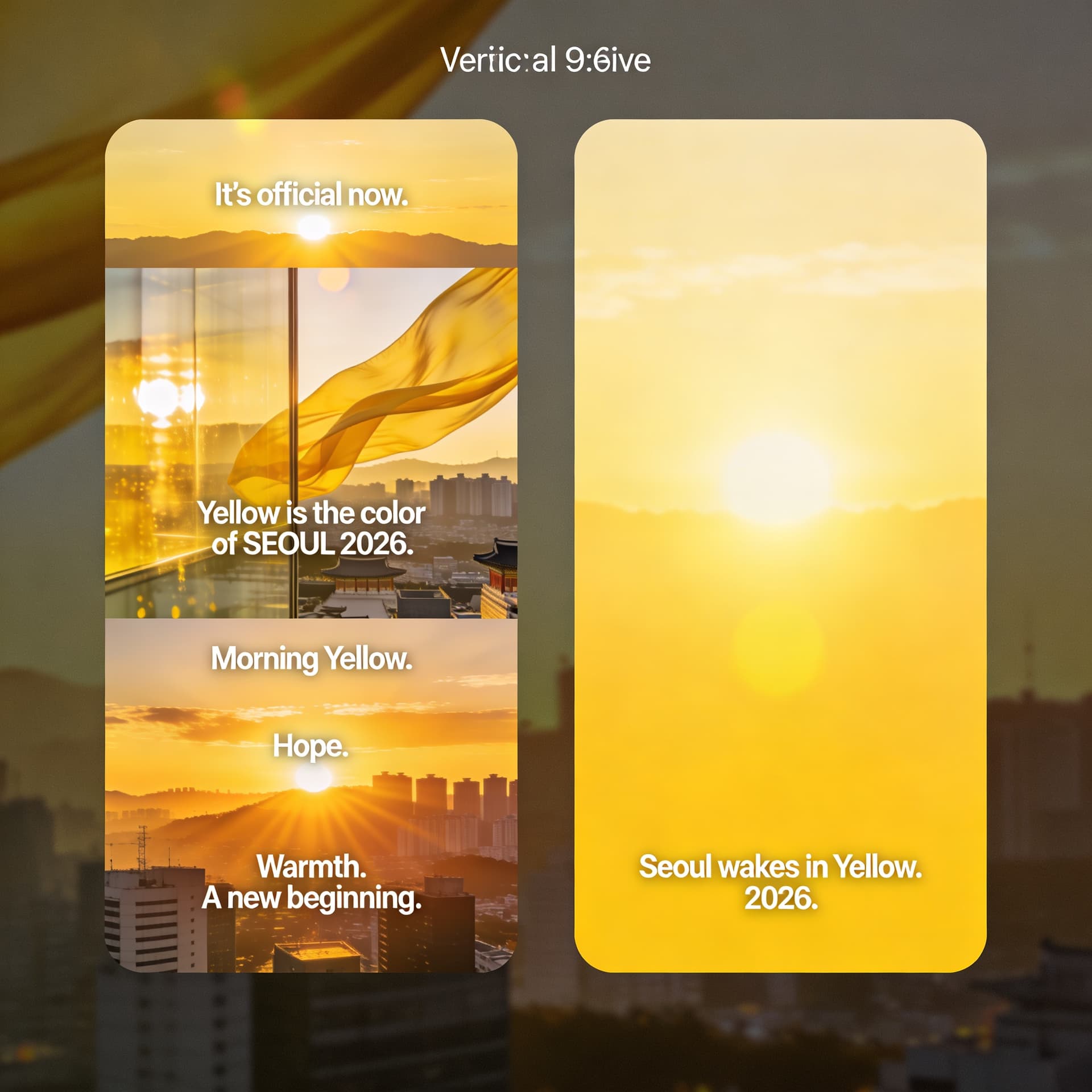 AI generated: Create a cinematic, vertical 9:16 Instagram reel announcing that Yellow is the official color of Seo...