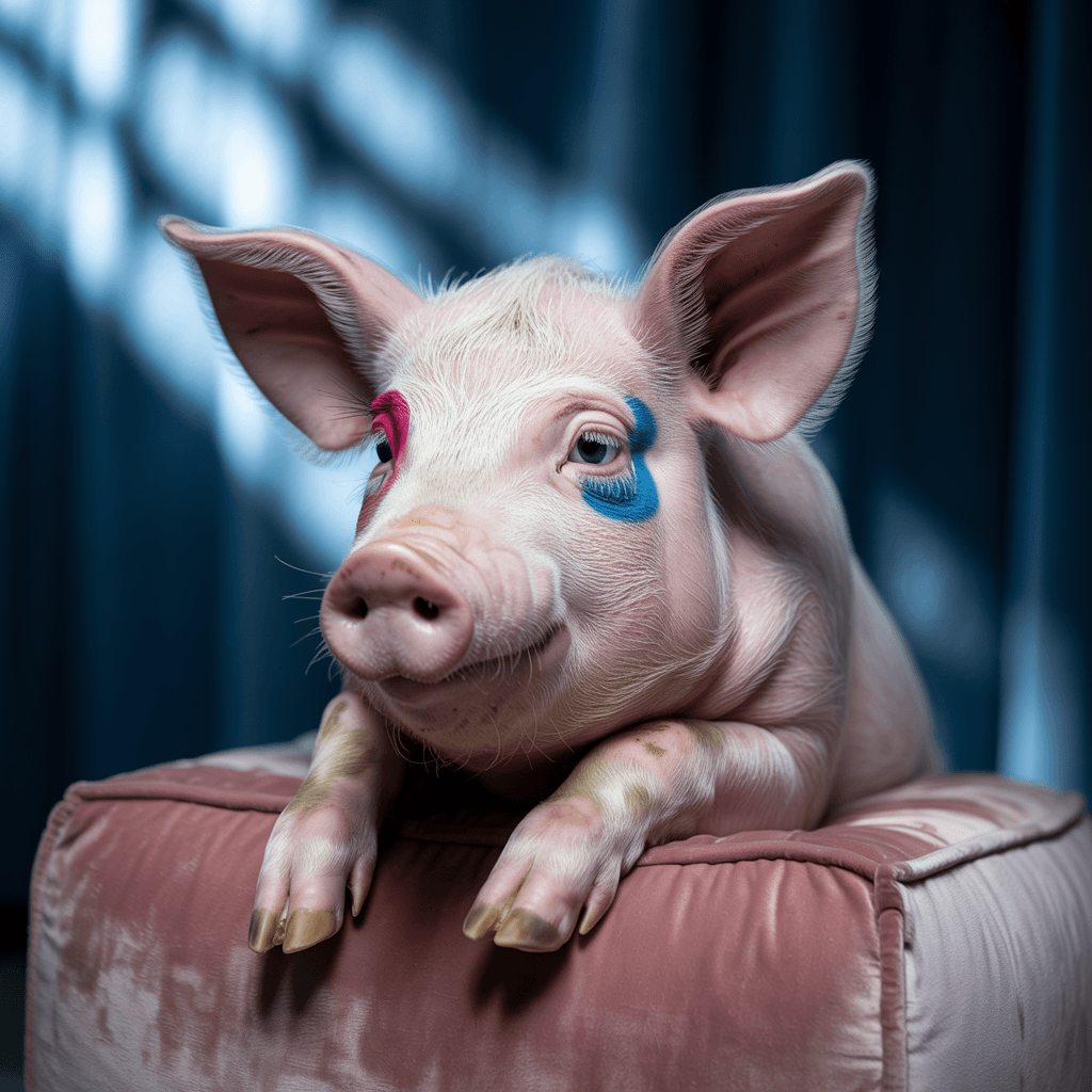 AI generated: 
makeup on a pig ((hyperealistic:3.2))
