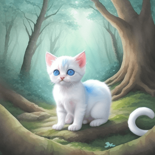 AI generated: Once upon a time, there was a cute kitten named Mimi. She has soft white fur and bright blue eyes. M...