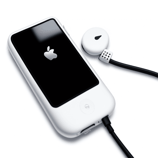 AI generated: an ipod with web legend on white background
