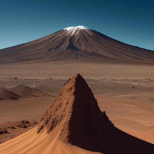 AI generated: crea una fotografía dónde se vea el Teide desde África a lo lejos