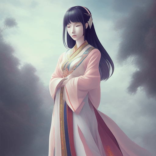 AI generated: asian woman, ilustration, in the style of anime aesthetic, hand-painted details --ar 73:128 --styliz...