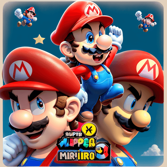 AI generated: super Mario Brosm nintendo, vintage
