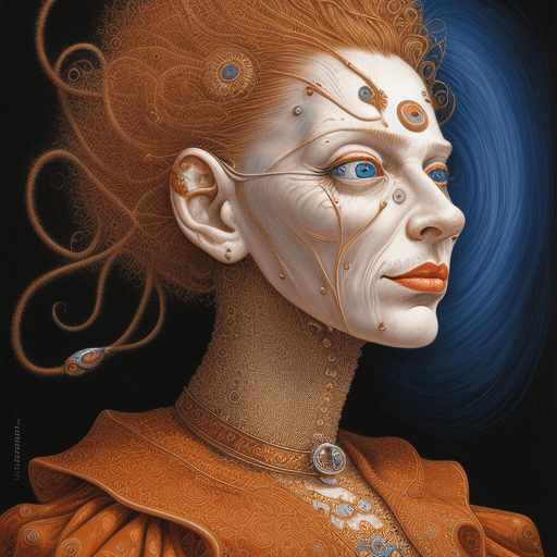 AI generated: abstract human face in style of michael cheval
