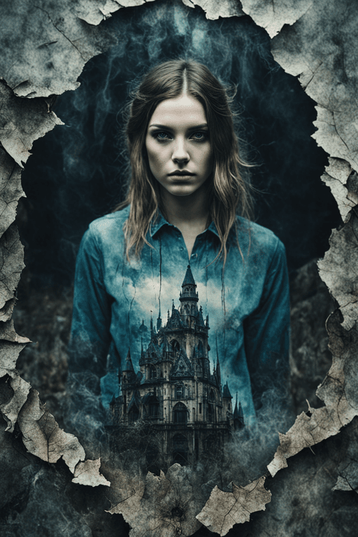 AI generated: scary me 👻🐉🧛‍♂️🌾🧄🍃❤💨 💀double exposure complex  art by Alex Stoddard, Natalia Drepina and Bro...