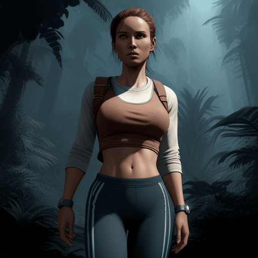 AI generated: An adventurous fit human character wearing sportswear, exploring uncharted planets --ar 9:16