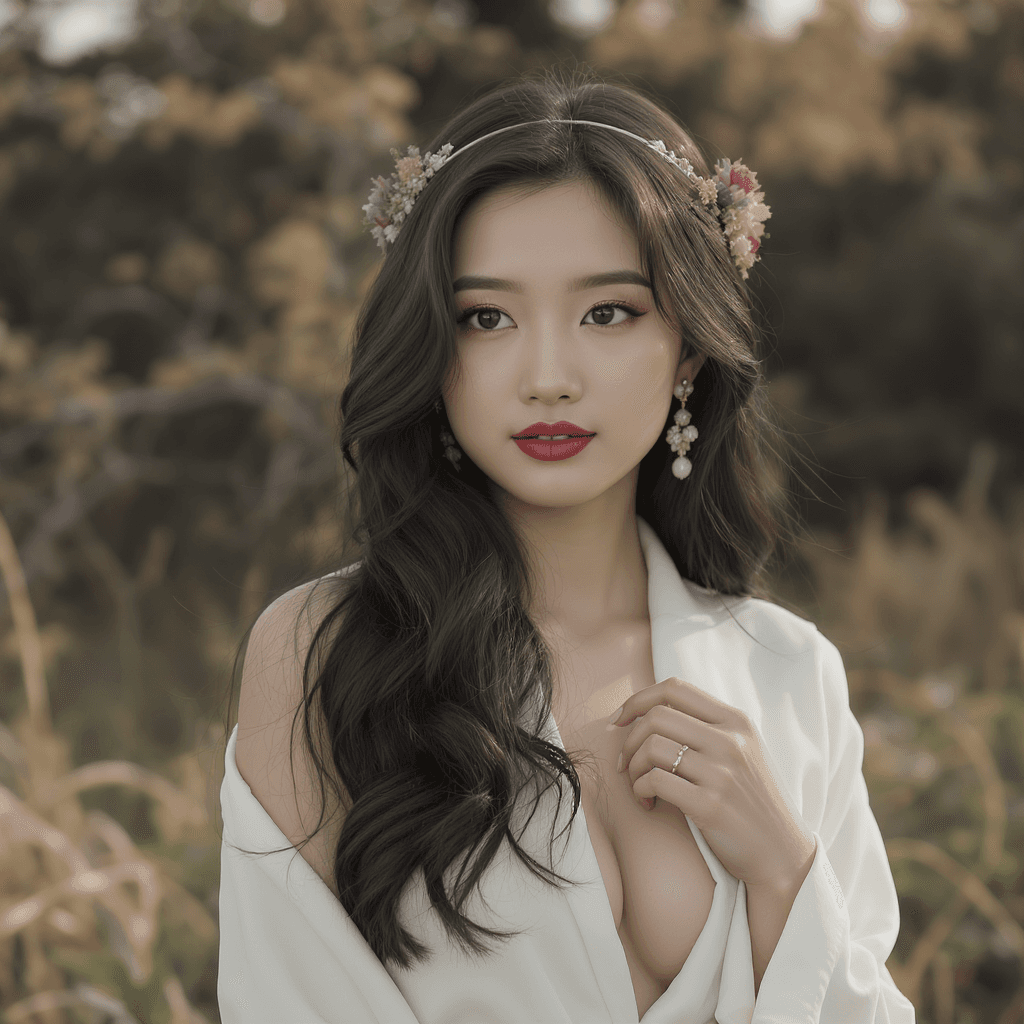 AI generated: masterpiece, outdoor glamour, delicatemasterpiece, outdoor glamour, delicate lighting, ebony hair ca...